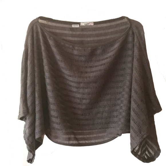 EASEL WOMEN'S DARK TAUPE BATWING TOP SIZE S - Picture 1 of 3